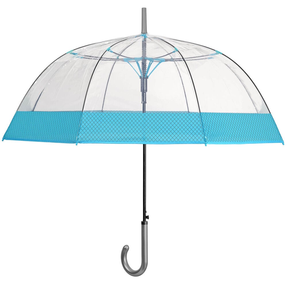 Automatic transparent umbrella with fluorescent trim, 61cm, assorted