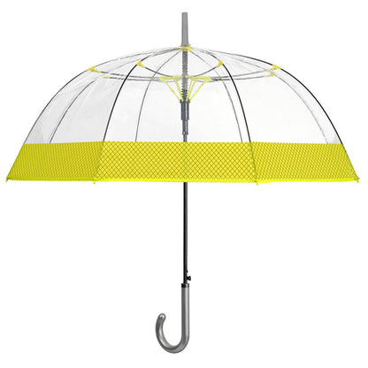 Automatic transparent umbrella with fluorescent trim, 61cm, assorted