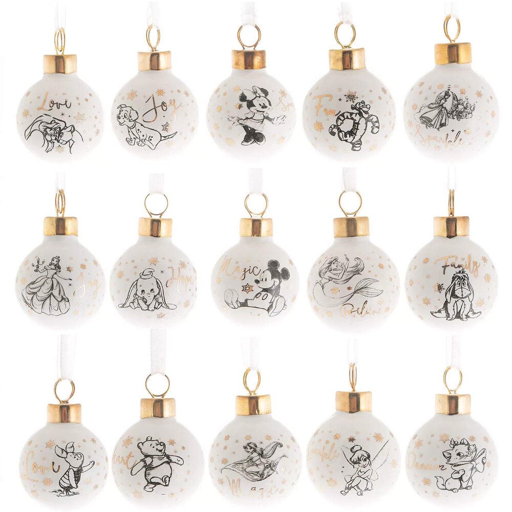 Set of 15 Ceramic Christmas Balls with Disney Characters