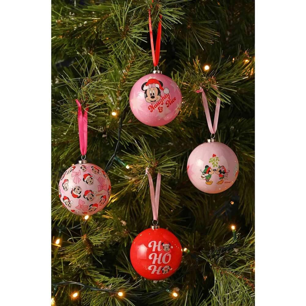 Set of 4 Mickey & Minnie Disney Christmas Ornaments