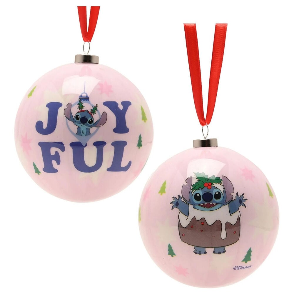 Set of 4 Disney Stitch Christmas Balls