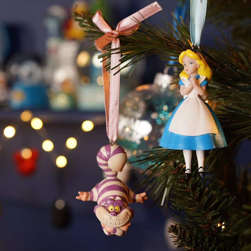 Set of 2 Disney Alice in Wonderland Christmas Ornaments