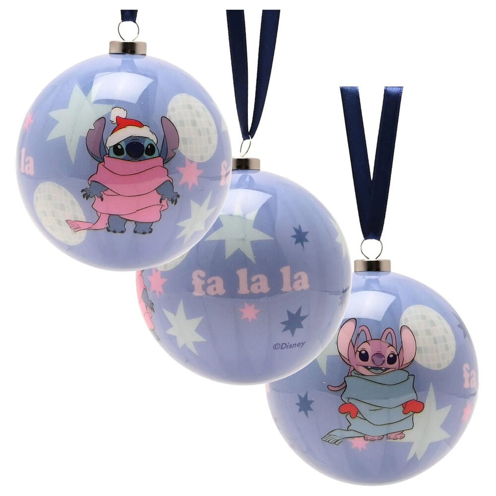 Set of 4 Disney Stitch Christmas Balls