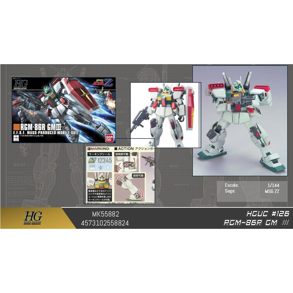 HGUC 1144 RGM-86R GM III Mobile Suit Gundam ZZ model