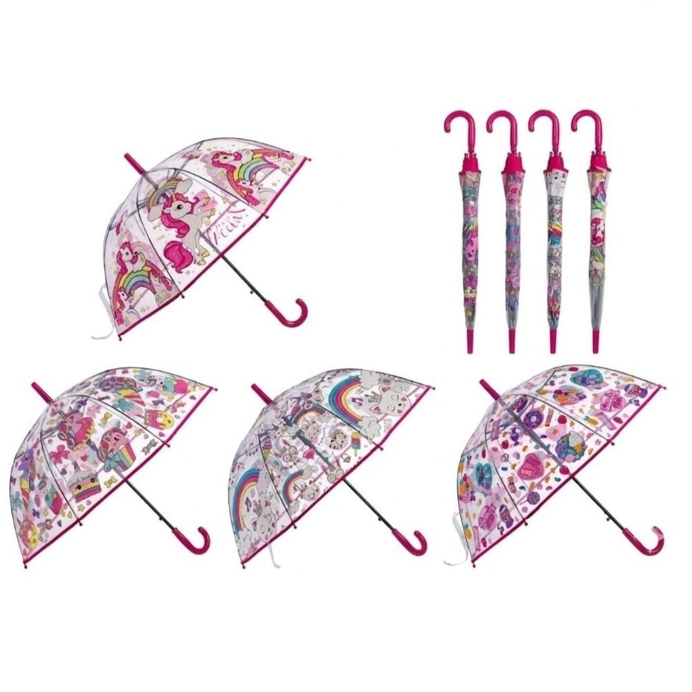 Automatic Unicorn Umbrella 50cm Assorted