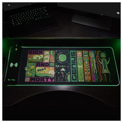 Rick & Morty Gaming Mouse Pad with Wireless Charger