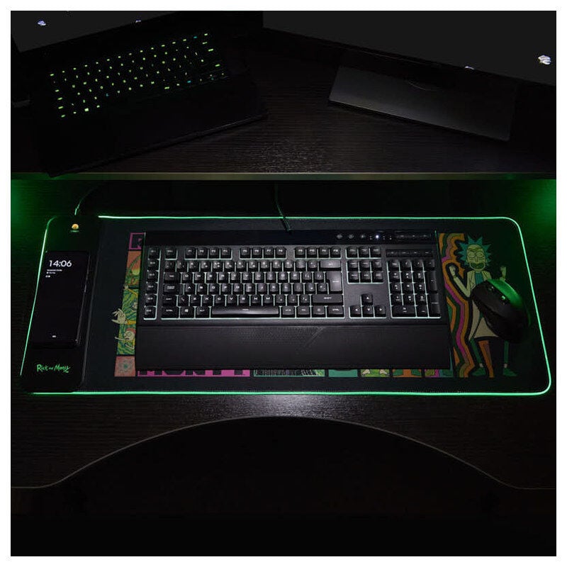 Rick & Morty Gaming Mouse Pad with Wireless Charger