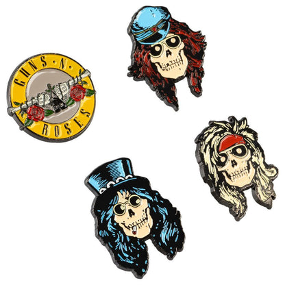 Blister pack of 4 Guns N Roses pins
