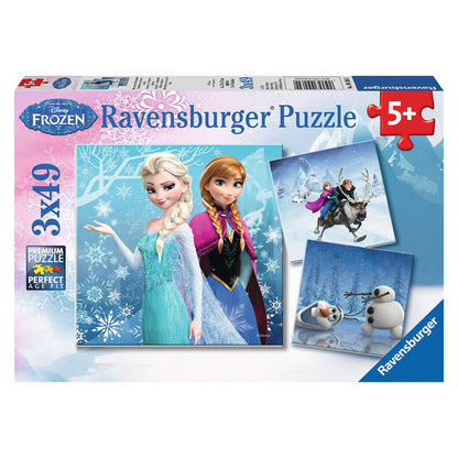 frozen disney 3 in 1 puzzle 49pcs