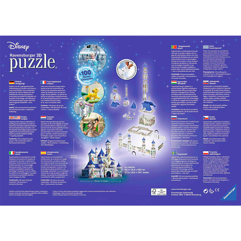 Puzzle 3D del Castello Disney da 216 pezzi