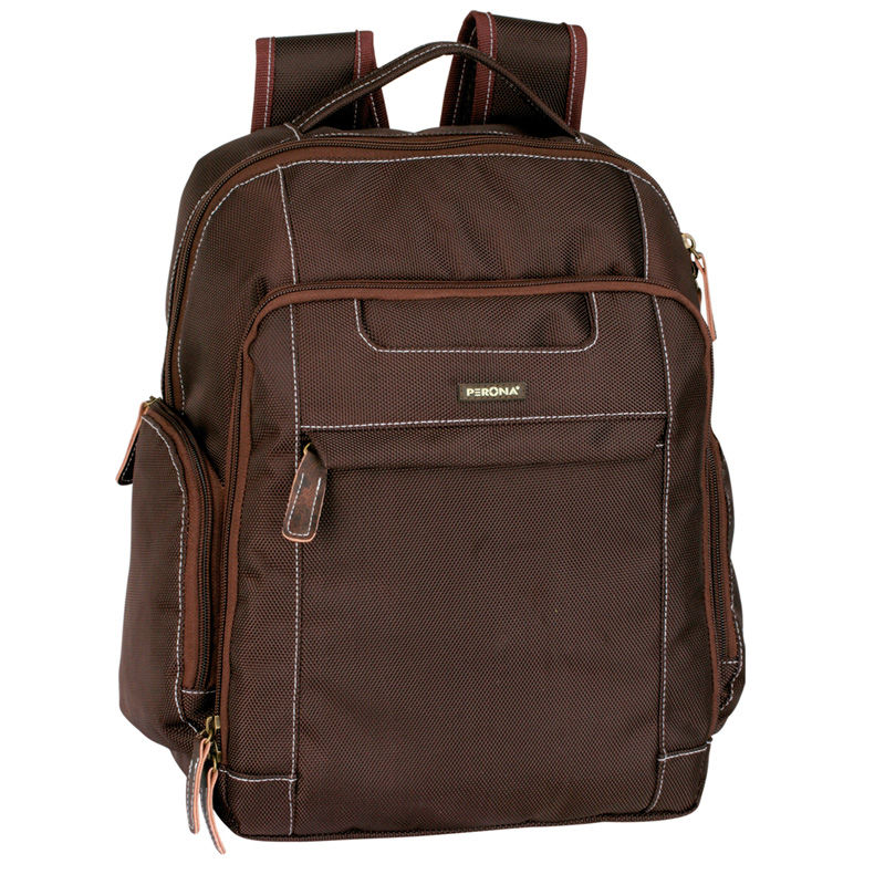 perona business 36cm brown computer backpack