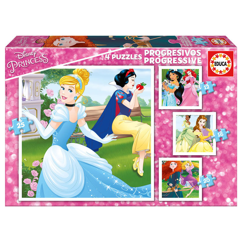 disney princesses progressive puzzle 12 16 20 25 pieces
